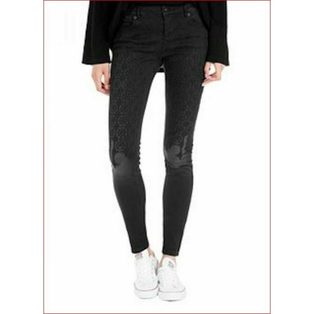 Sass & Bide Temperate Kiss Black Embroidered Skinny Jeans Size 24 D1PF15005
